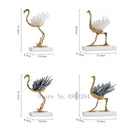 GobekUsa Golden Crane Copper Crystal Handmade Home Decor Craft