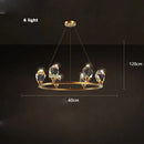 GobekUsa Crystal Copper Round Chandelier: Elegant LED Suspension Lamp for Dinning Room