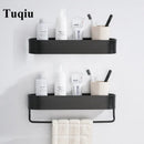 GobekUsa Aluminum Bathroom Shelf with Towel Bar for Bath/Shower Organization