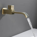 GobekUsa Brushed Gold In-Wall Basin Faucet Set with Cold Water Only Tap