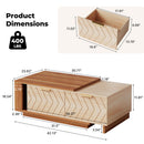 Modern Extendable Wood Coffee Table with Hidden Storage — Two-Tone Design