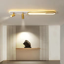 GobekUsa Acrylic LED Chandelier with Spotlights, Black/Gold, Living Room Bedroom Lighting