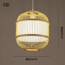 GobekUsa Japanese Bamboo Chandelier Lights for Bedroom Living Room Tea Room Zen Lamps