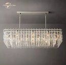 GobekUsa Black Marignan K9 Crystal Rectangular Chandelier for Living Dining Room