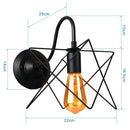 GobekUsa Black Cage Guard Wall Sconce LED Lamp Indoor Retro Lighting Fixture