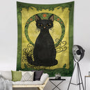 GobekUsa Black Cat Tarot Tapestry: Psychedelic Hippie Wall Hanging Room Decor