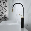 GobekUsa Brushed Gold Basin Faucet Hot Cold Black Sink Kitchen Swivel Water Crane