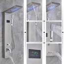GobekUsa LED Rainfall Shower Panel Set with Temperature Screen and Hand Sprayer