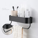 GobekUsa Aluminum Bathroom Shelf with Towel Bar for Bath/Shower Organization