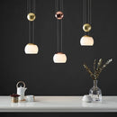 GobekUsa JOJO Modern LED Glass Pendant Lamp, Adjustable Height, Gold Nightstand Light