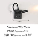 GobekUsa LED Bedside Wall Lamp with USB Port & Switch - Modern Nordic Design