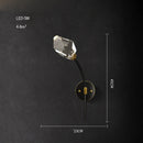 GobekUsa Crystal LED Wall Sconce for Bedroom Corridor - Designer Black Gold Wall Light
