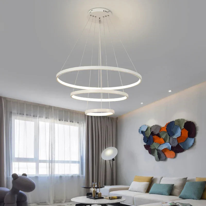 GobekUsa LED Ceiling Chandelier Round Pendant Light for Modern Home Interior Lighting, photo 7 of 9