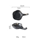 GobekUsa Black Ceramic Sushi Plate and Rice Bowl Set