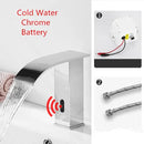 GobekUsa Gold Sensor Waterfall Basin Faucet Automatic Touchless Hot Cold Mixer Bathroom