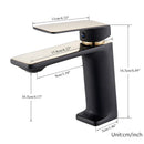 GobekUsa Black Gold Basin Faucet: Stylish Deck Mounted Bathroom Sink Faucet with Gold Handle
