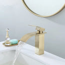 GobekUsa Brushed Gold Basin Faucet: Solid Brass Single Handle Mixer Tap, Deck Mounted.