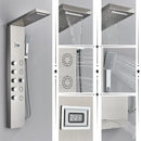 GobekUsa Black Rainfall Shower Panel Set with Massage System and Temperature Screen