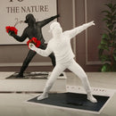 GobekUsa Bansky Flower Thrower Sculpture: Modern Office & Home Decor