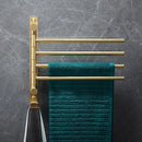 GobekUsa Brass Bath Hardware Set: Shelf, Towel Rack, Paper & Toilet Brush Holder in Brushed Gold