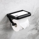 GobekUsa Black Tissue Paper Holder with Phone Stand - Toilet Roll Rack & Storage Box