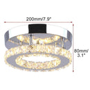GobekUsa Crystal LED Ceiling Light: Stainless Steel Round Fixture for Bedroom, Kitchen, Bathroom