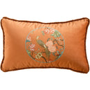 GobekUsa Chinese Peony Flower & Bird Print Vermilion Pillow Cover