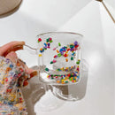 GobekUsa Heart Shaped Quicksand Glass Cup: Creative and Colorful Double Layer Drinkware