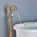 GobekUsa Gold Swan Freestanding Bathtub Faucet with Handshower