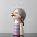 GobekUsa Bubble Gum Blowing Character Statue for Modern Home Decor