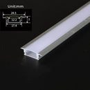 GobekUsa 0.5m U/YW Aluminum Profile Recessed Channel with Milky Cover for LED Strip Lights