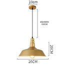 GobekUsa Gold Wrought Iron Chandelier Pendant Light, E27 LED, Nordic Retro Style