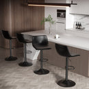 Swivel Bar Stools Set of 2 — Adjustable PU Leather Counter Height Stools, Brown