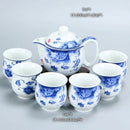 GobekUsa Dragon Teapot Tea Set, Porcelain Kung Fu Teaware for Puer Oolong Ceremony