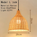 Handwoven Rattan Bamboo Pendant Light in Black