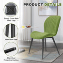 Upholstered Ribbed Dining Chairs, Suede with Metal Legs (Set of 4)
