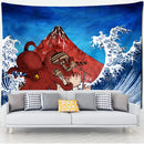 GobekUsa Kanagawa Waves Oil Painting Tapestry Wall Hanging, Bohemian Style Psychedelic Hippie Art