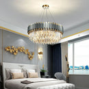 GobekUsa Art Deco Golden Crystal Chandelier LED Hanging Lamp