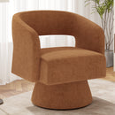 Swivel Barrel Accent Chair — Oversized Velvet Upholstered 360° Chair for Living Room, Bedroom & Home Office