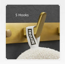 GobekUsa Brushed Gold Aluminum Robe Hooks Set for Bathroom and Kitchen