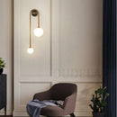 GobekUsa Glass Ball LED Wall Light Modern Brass Decor for Bedroom Living Room