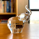 GobekUsa Clear Glass Elephant Figurine Cute Animal Ornament Collectible Home Decor