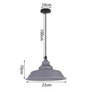 GobekUsa Industrial Gray Pendant Light with LED for Living Room, Foyer - Modern Luminaire