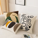 GobekUsa Embroidery Pillow Cover 45x45cm/30x50cm Abstract Pattern for Home Decor