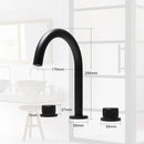 GobekUsa Black & Brushed Gold Basin Faucets: Total Brass 3-Hole Waterfall Sink Faucet