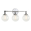 GobekUsa Black 3-Light Wall Sconce Bathroom Vanity Fixture with Round Glass Canopy