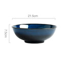 GobekUsa Japanese Blue Ceramic Tableware Set - Rice Bowl, Plate, Spoon, Udon Ramen Bowl, Soup Dish