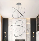 Large Ring Stainless Steel Light Fixture for Living Room, Hall, Staircase, Foyer, Stairwell