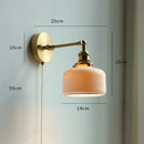 GobekUsa Glass LED Bathroom Mirror Light Pull Chain Copper Wall Sconce