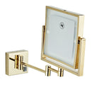 GobekUsa Gold LED Wall Mounted Makeup Mirror 3X/1X Folding Square Cosmetic Mirror